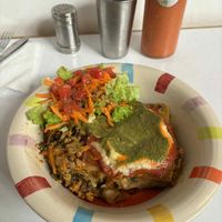 Lasagne at Govinda Lila in Cusco