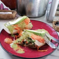 vegan falafel wrap at Govinda Lila in Cusco