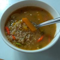 Soup at Govinda Lila in Cusco