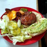 Lentil Burger at Govinda Lila in Cusco