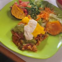 Lasagna at Govinda Lila in Cusco