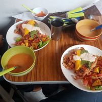 Lasaña vegana, sopa y bebida 🤩 at Govinda Lila in Cusco