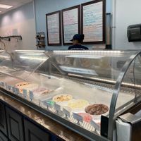 Ice cream case at Chill Artisan Ice Cream in Akron