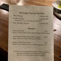 Dessert Menu  at natuRe waikiki in Honolulu