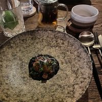 Risotto and hot tea for that course  at natuRe waikiki in Honolulu