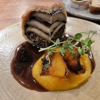 Portobello Mushroom / Laulau- puffed pastry stuffed with portobello mushroom and mushroom duxelles   at natuRe waikiki in Honolulu