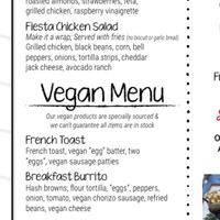 Vegan menu  at Biscuits Cafe in Surprise