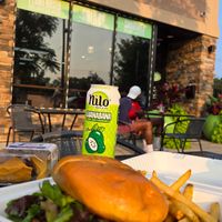 Outdoor seating at Trap Vegan in Detroit
