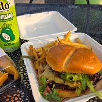 Soul Survivor burger, Truffle Fries, Soupsop juice, and Sweet Potato cheesecake.
All amazing! at Trap Vegan in Detroit
