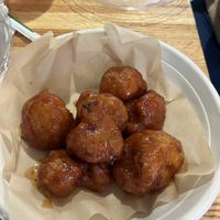 Fried Cauliflower Wings tossed in BBQ saucee  at Trap Vegan in Detroit