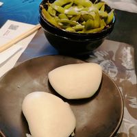 Steamed buns with edamame at Wagamama in Swansea
