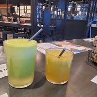 Posititive Juice Large and Tropical Juice Small at Wagamama in Swansea