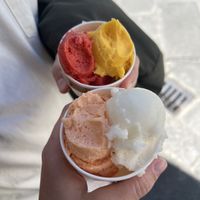Strawberry, mango, lemon, melon   at Gelateria Della Passera in Florence