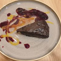 Chocolate cake at Vegan Garden Budapest in Budapest