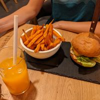 Vegan burger at Vegan Garden Budapest in Budapest