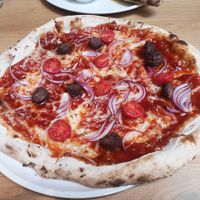 Bbq pizza at Vegan Garden Budapest in Budapest