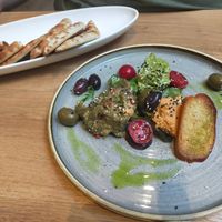 Aubergine dip and guacamole at Vegan Garden Budapest in Budapest