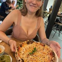4 cheese pizzzaaaa!  at Vegan Garden Budapest in Budapest