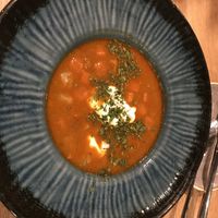 Hungarian goulash soup  at Vegan Garden Budapest in Budapest