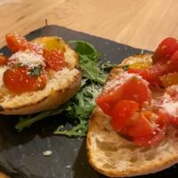 Bruschetta with vegan parmesan   at Vegan Garden Budapest in Budapest