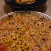 Three Cheese Pizza  at Vegan Garden Budapest in Budapest