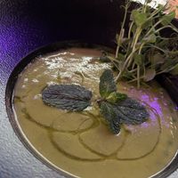 Pea soup  at Vegan Garden Budapest in Budapest