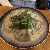 Spinach & feta green raviolii  at Vegan Garden Budapest in Budapest