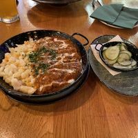 Mushroom paprikash (front), Hungarian Bean Goulash (back)  at Vegan Garden Budapest in Budapest