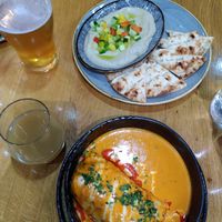 Eggplant cream and hungarian "pancake" at Vegan Garden Budapest in Budapest