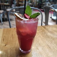Rasparry lemonade at Vegan Garden Budapest in Budapest