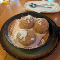 Traditional Hungarian dumplings with sour cream and cinammon at Vegan Garden Budapest in Budapest