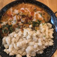 Mushrooms paprika and Hungarian gnocchi at Vegan Garden Budapest in Budapest