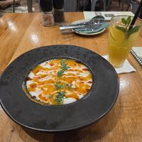 Bean goulash soup at Vegan Garden Budapest in Budapest