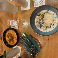 Pancake and Mushroom Parpardelle  at Vegan Garden Budapest in Budapest