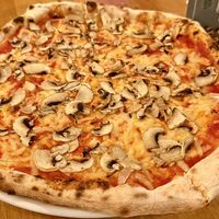 Mushroom pizza   at Vegan Garden Budapest in Budapest