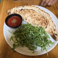 Calzone at Vegan Garden Budapest in Budapest
