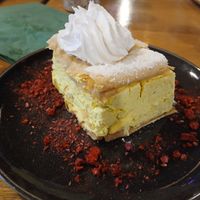 Cream cake (Cremeschnitte Style) at Vegan Garden Budapest in Budapest