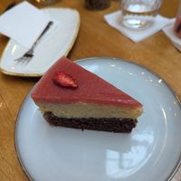 Choc / cheese / strawberry cake at Vegan Garden Budapest in Budapest