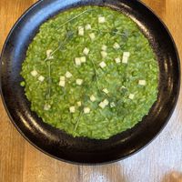 Pea risotto  at Vegan Garden Budapest in Budapest
