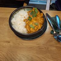 Vegan butter chicken at Vegan Garden Budapest in Budapest