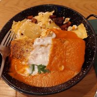 "catfish" paprikash at Vegan Garden Budapest in Budapest
