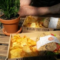 Vegan sandwiches and crisps at Vegan Garden Budapest in Budapest