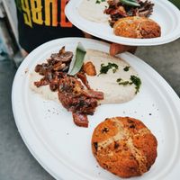 Kristóf's Kitchen dinner. Middle-Eastern food. at Vegan Garden Budapest in Budapest