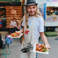 Kristóf's Kitchen dinner. Middle-Eastern food. at Vegan Garden Budapest in Budapest