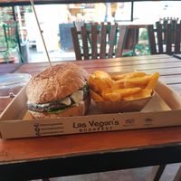 Mushroom burger from las vegans 10/10 at Vegan Garden Budapest in Budapest