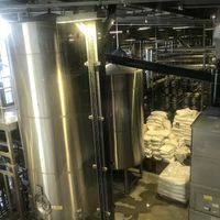 The view from one of the tables of the brewery down below.   at Curious Brewery in Ashford