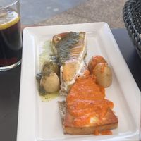 Queso asado con mojo (con leche de vaca)   at La Miñoca in Lanzarote