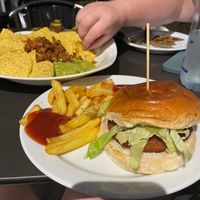 vegan chicken burger  at La Miñoca in Lanzarote