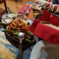 Veg and seitan fajitas at La Lupe Cantina in Lanzarote