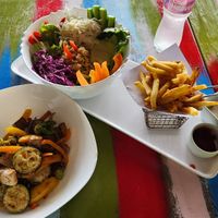 I ordered the vegan Buddha bowl and the grilled tofu and veggie plate. And I loved them both. at Saona in Bayahibe
